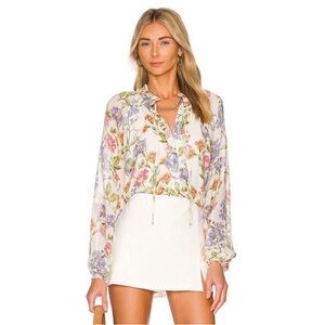 Yumi Kim Sundown Button Front Blouse Shirt Top in Hopefield Ivory Size XXS